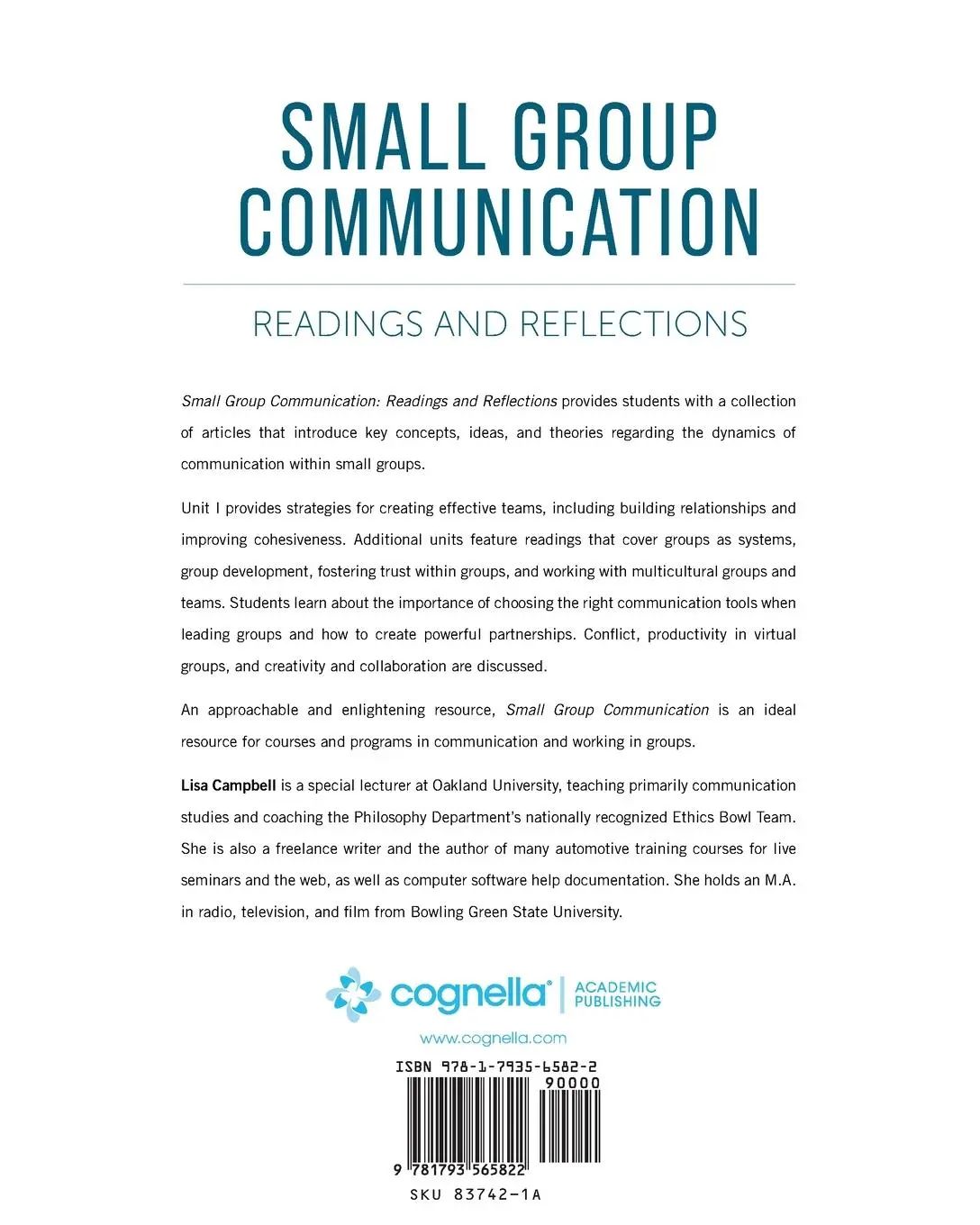 Rückseite: 9781793565822 | Small Group Communication | Readings and Reflections | Lisa Campbell