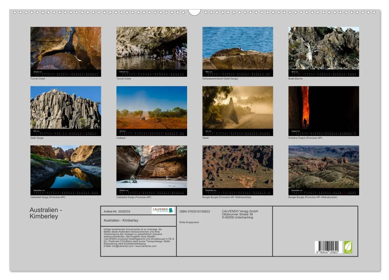 Bild: 9783516155822 | Australien - Kimberley (Wandkalender 2026 DIN A2 quer), CALVENDO...