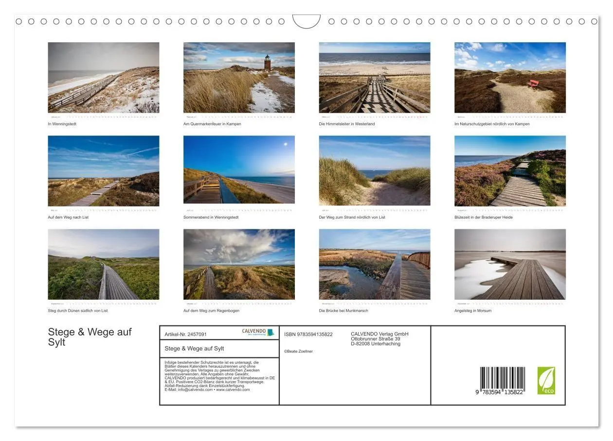 Bild: 9783594135822 | Stege &amp; Wege auf Sylt (Wandkalender 2027 DIN A3 quer), CALVENDO...