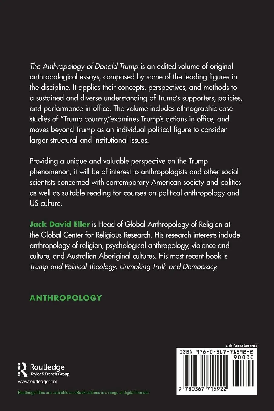 Rückseite: 9780367715922 | The Anthropology of Donald Trump | Culture and the Exceptional Moment