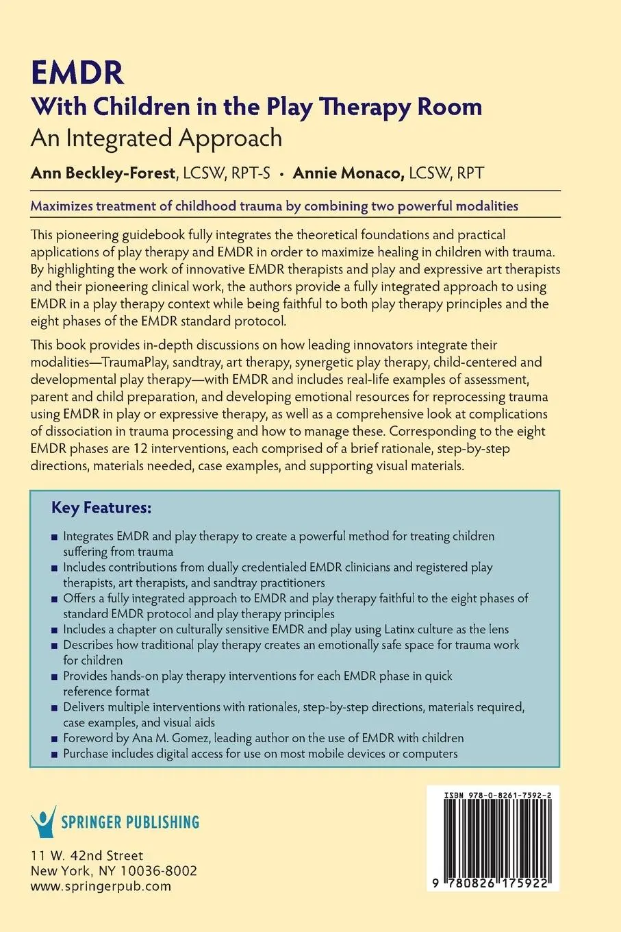 Rückseite: 9780826175922 | EMDR with Children in the Play Therapy Room | An Integrated Approach