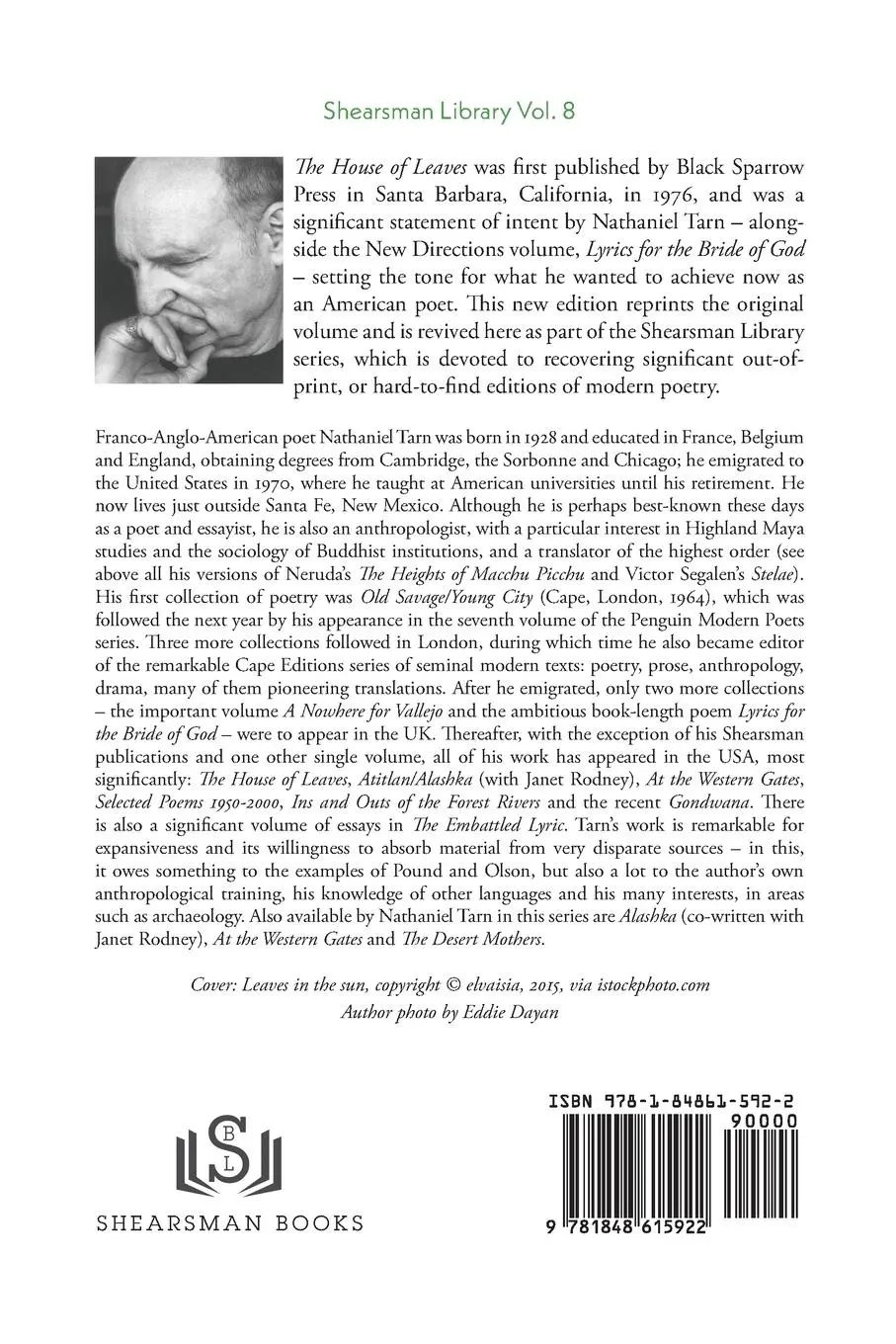 Rückseite: 9781848615922 | The House of Leaves | Nathaniel Tarn | Taschenbuch | Shearsman Library