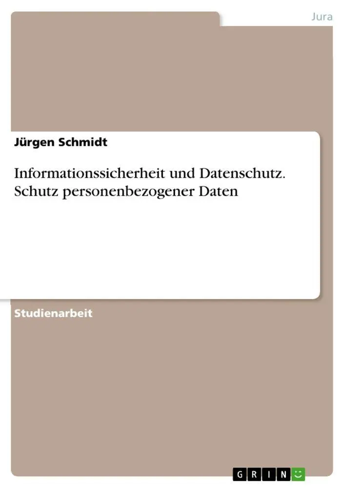 Informationssicherheit und Datenschutz. Schutz personenbezogener Daten