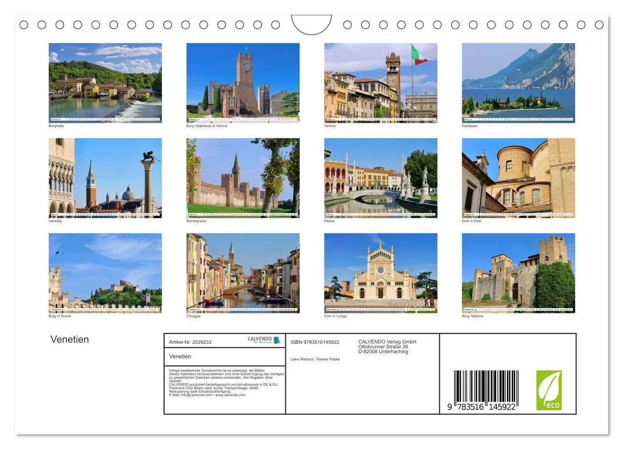 Bild: 9783516145922 | Venetien (Wandkalender 2026 DIN A4 quer), CALVENDO Monatskalender