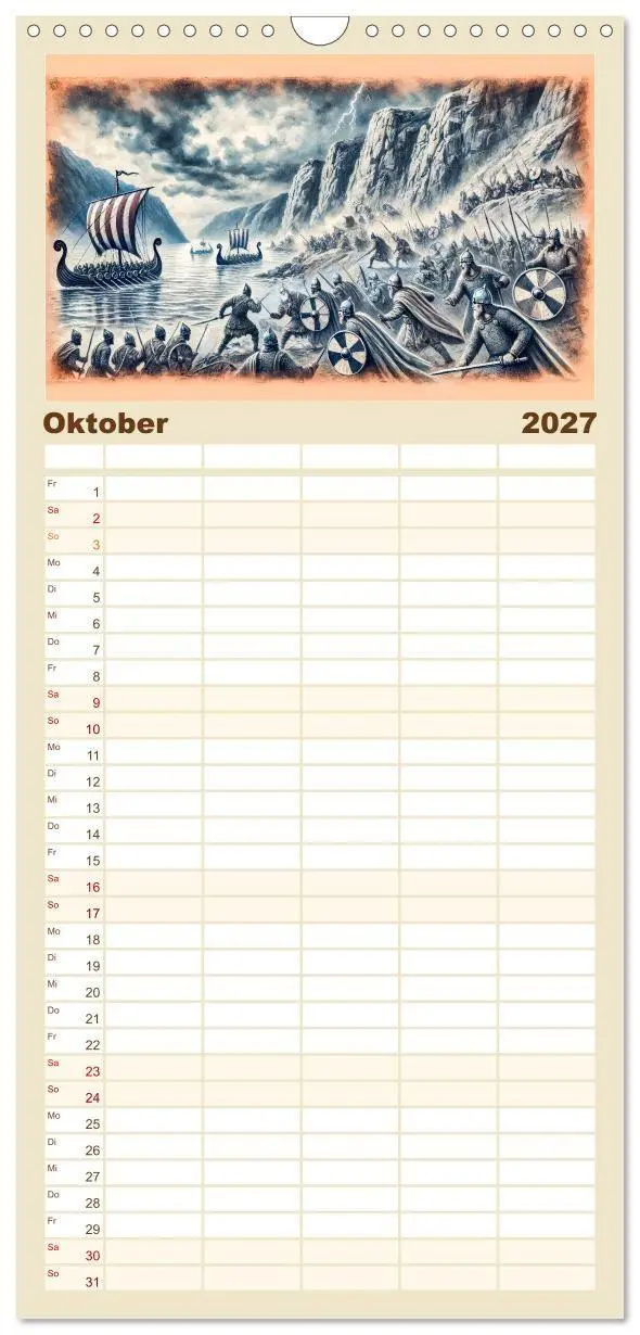 Bild: 9783594295922 | Familienplaner 2027 - Die Wikingerzeit - Helden, Könige und...