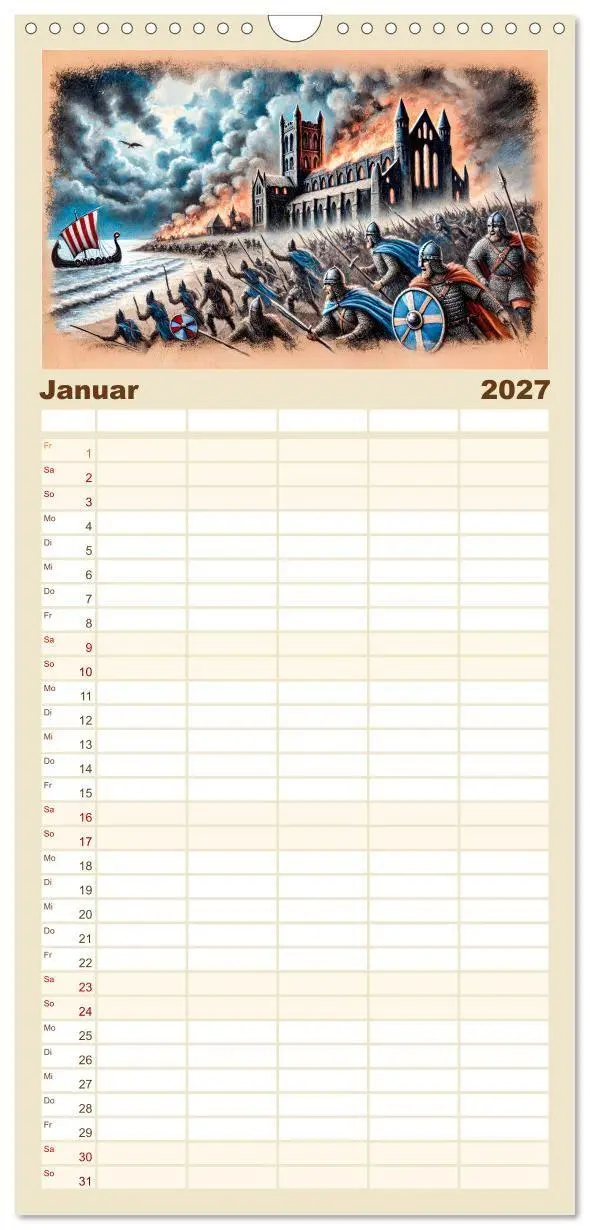 Bild: 9783594295922 | Familienplaner 2027 - Die Wikingerzeit - Helden, Könige und...