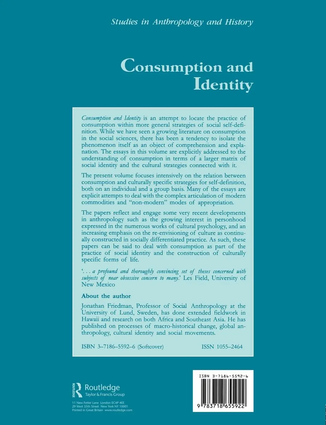 Rückseite: 9783718655922 | Consumption and Identity | Jonathan Friedman | Taschenbuch | Englisch