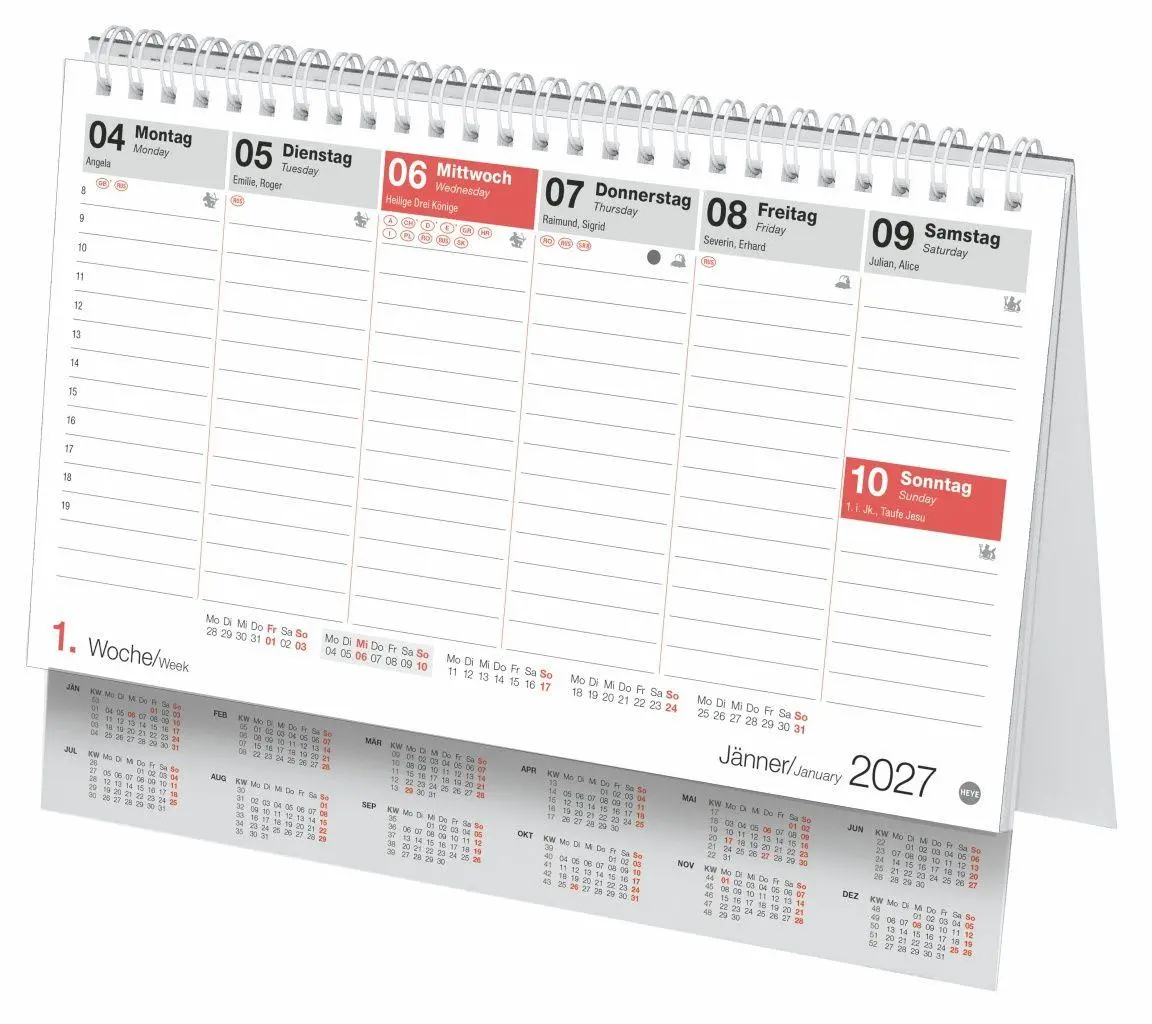 Bild: 9783756415922 | Schreibtischkalender Österreich klein 2027 | Heye | Kalender | 61 S.