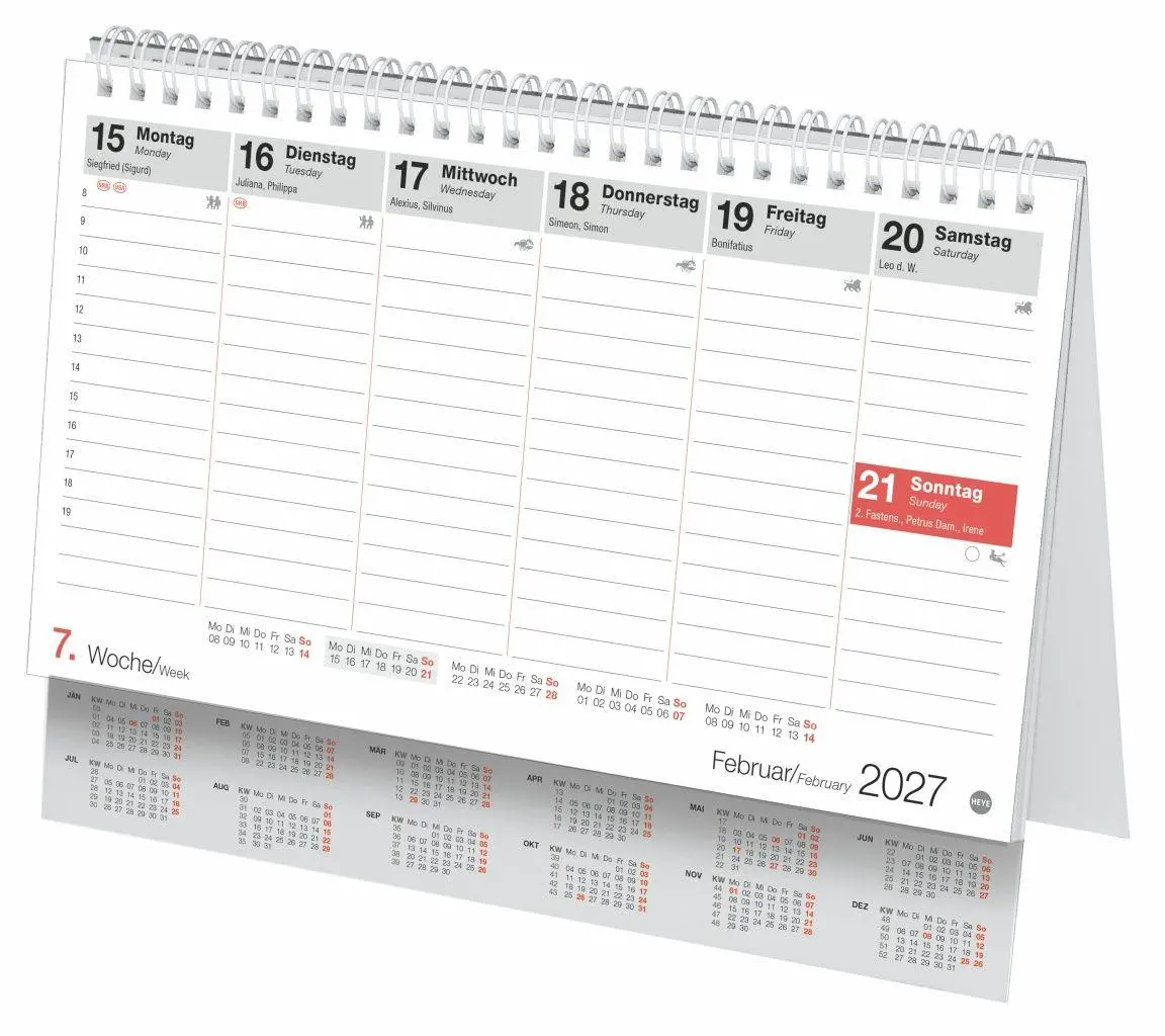 Bild: 9783756415922 | Schreibtischkalender Österreich klein 2027 | Heye | Kalender | 61 S.