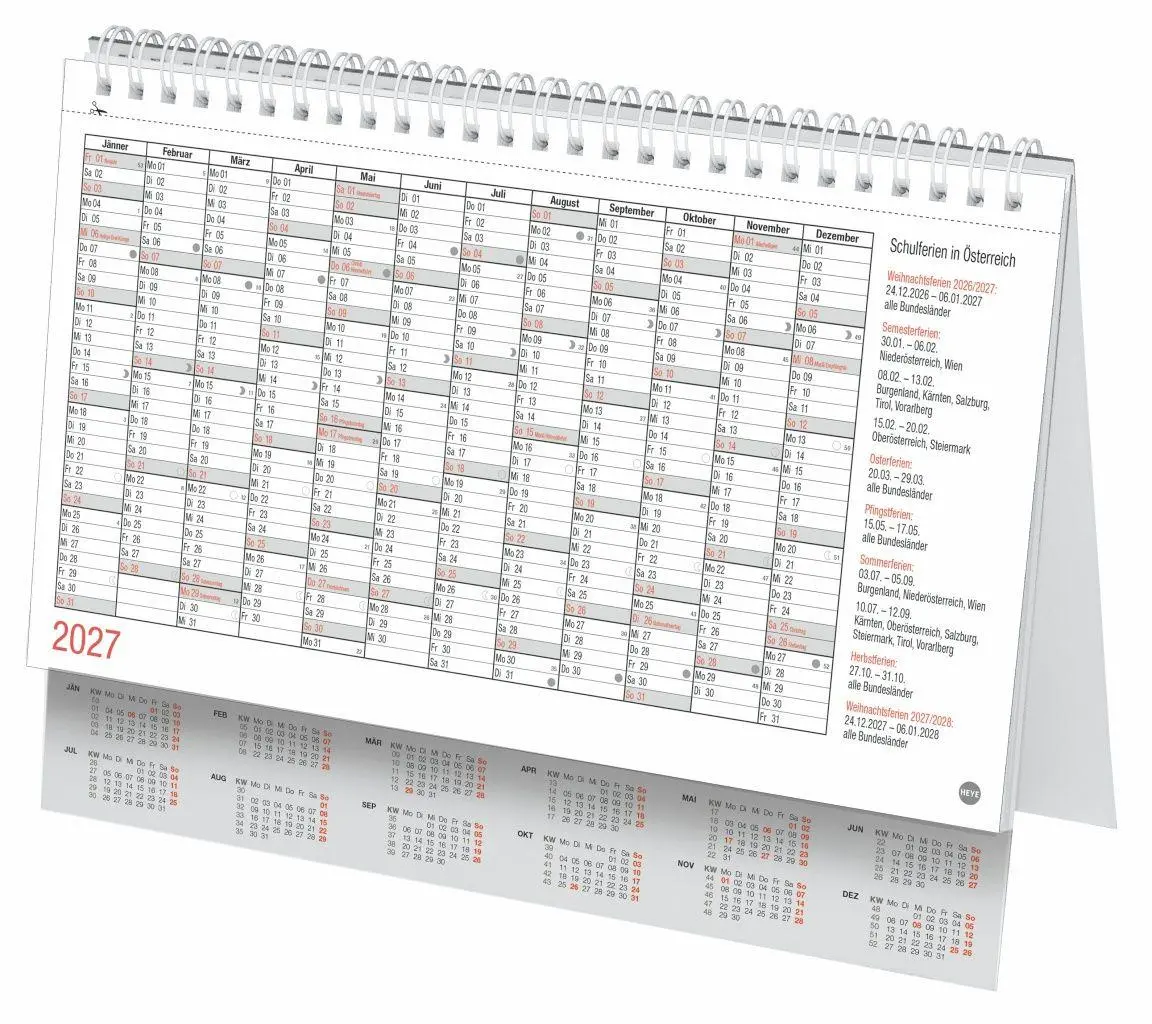 Bild: 9783756415922 | Schreibtischkalender Österreich klein 2027 | Heye | Kalender | 61 S.
