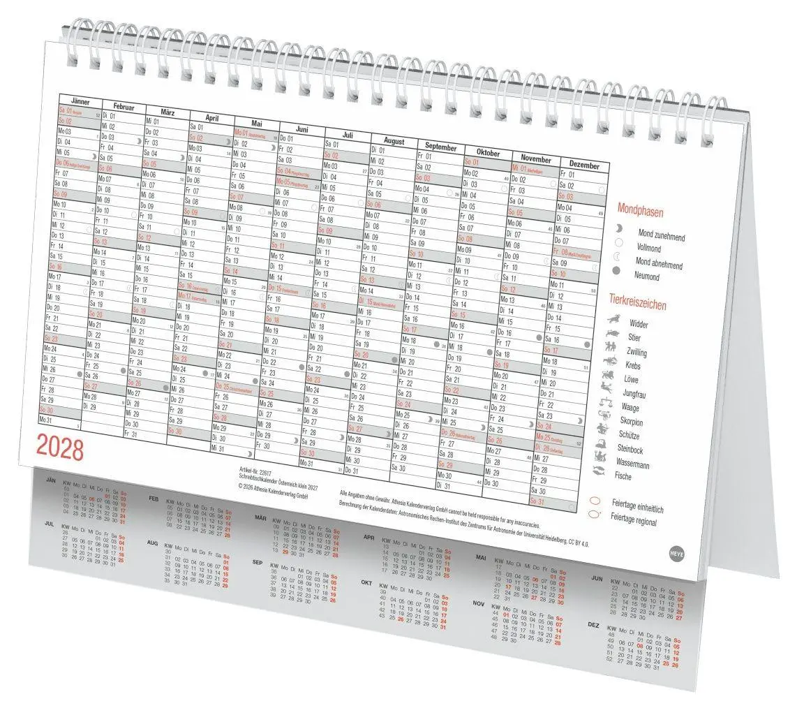 Bild: 9783756415922 | Schreibtischkalender Österreich klein 2027 | Heye | Kalender | 61 S.
