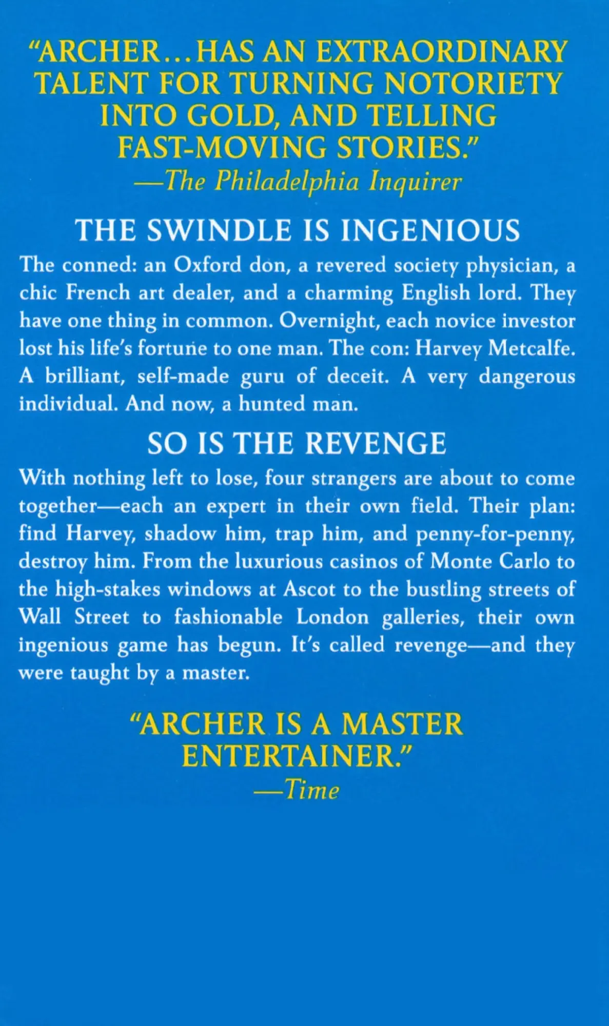 Rückseite: 9781250756022 | Not a Penny More, Not a Penny Less | Jeffrey Archer | Taschenbuch