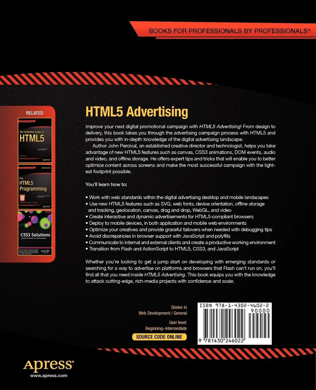 Rückseite: 9781430246022 | HTML5 Advertising | John Percival | Taschenbuch | xxviii | Englisch