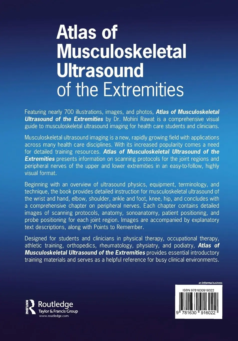 Rückseite: 9781630916022 | Atlas of Musculoskeletal Ultrasound of the Extremities | Mohini Rawat