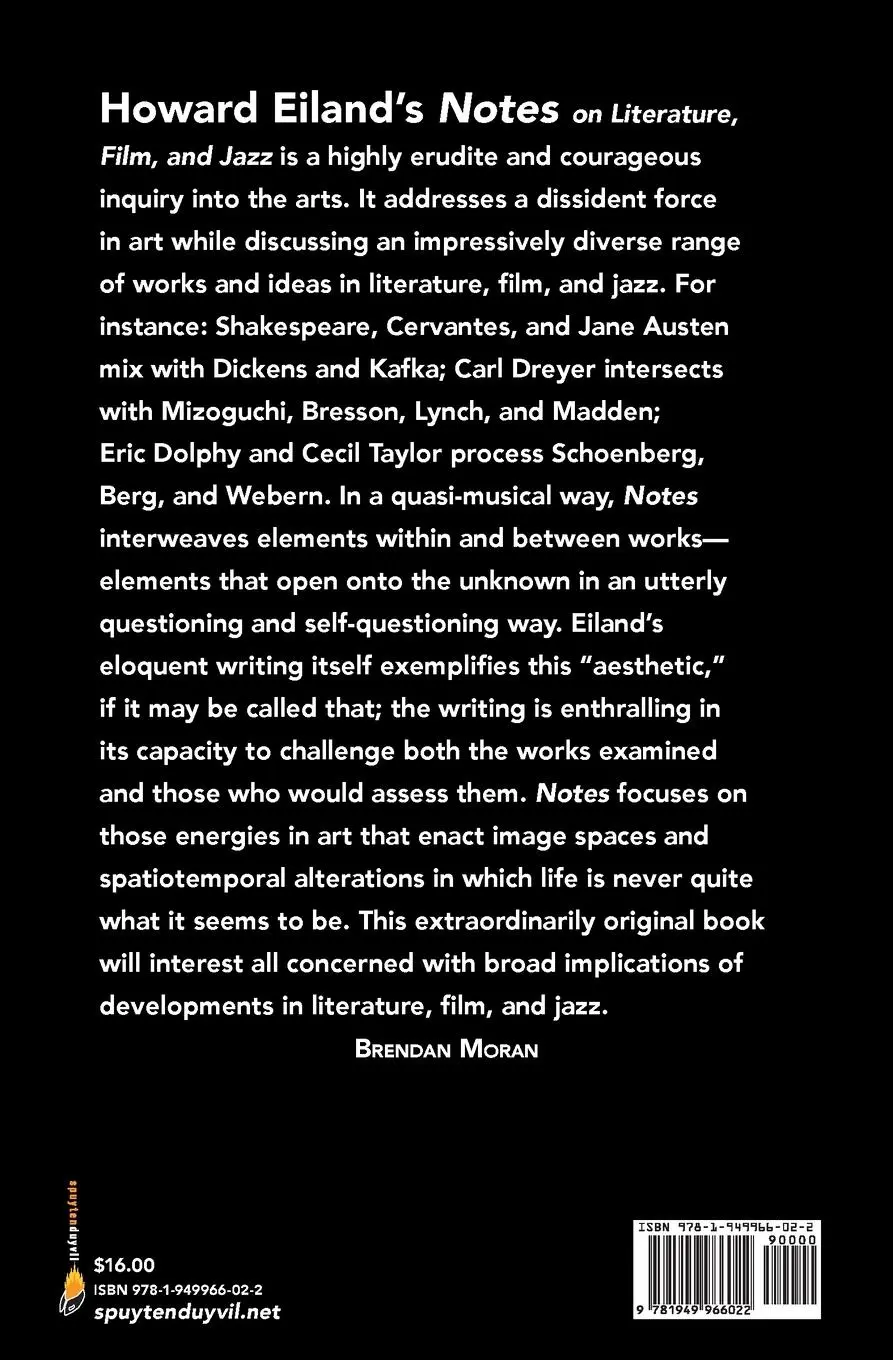 Rückseite: 9781949966022 | Notes on Literature, Film, and Jazz | Howard Eiland | Taschenbuch