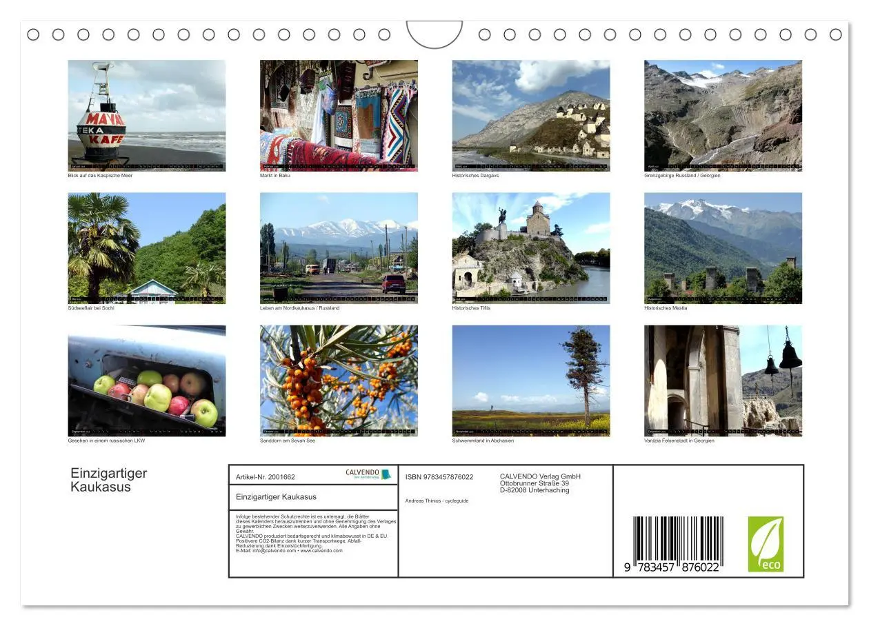 Bild: 9783457876022 | Einzigartiger Kaukasus (Wandkalender 2026 DIN A4 quer), CALVENDO...