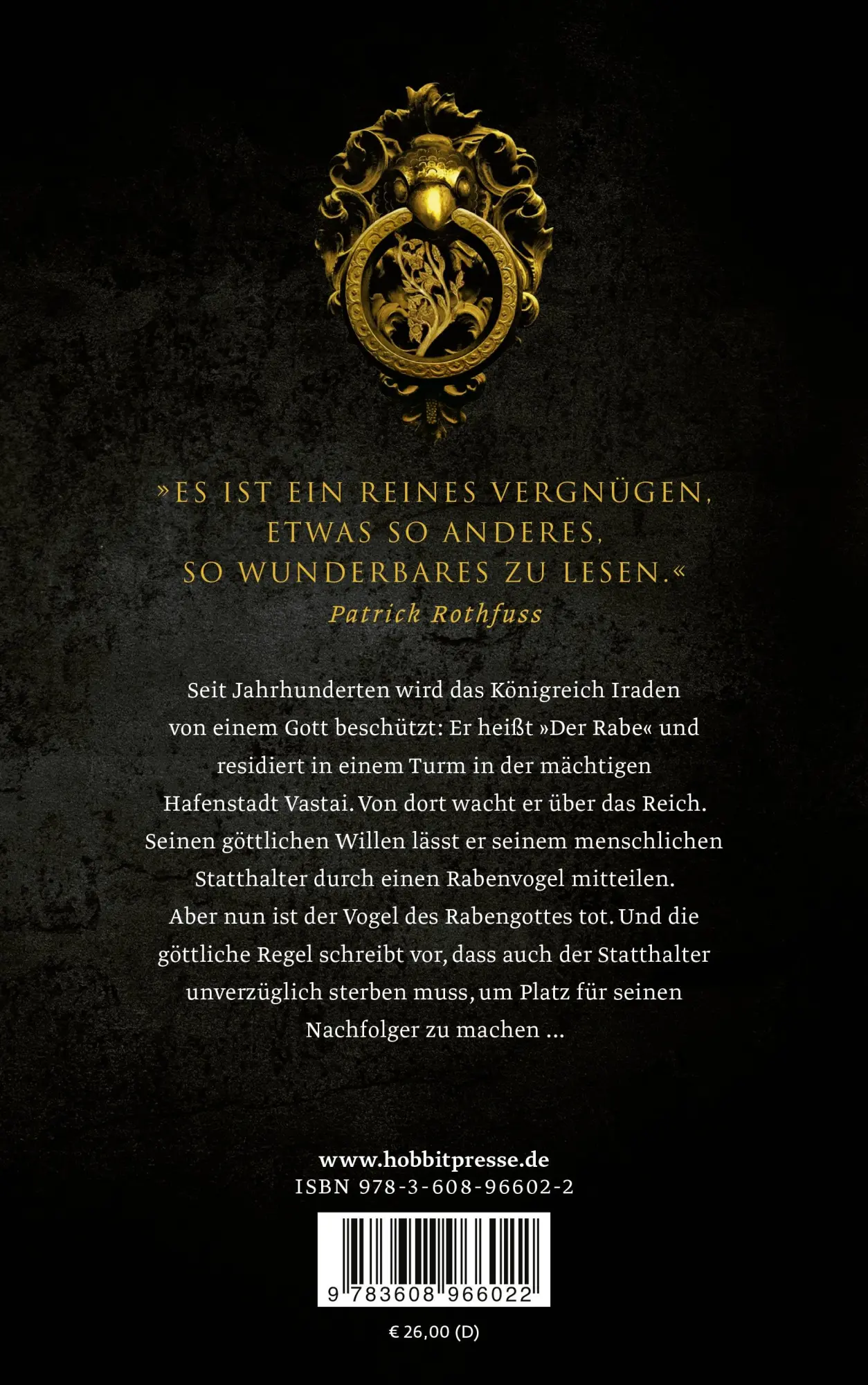 Rückseite: 9783608966022 | Der Rabengott | Limitierte Erstauflage mit gestaltetem Buchschnitt