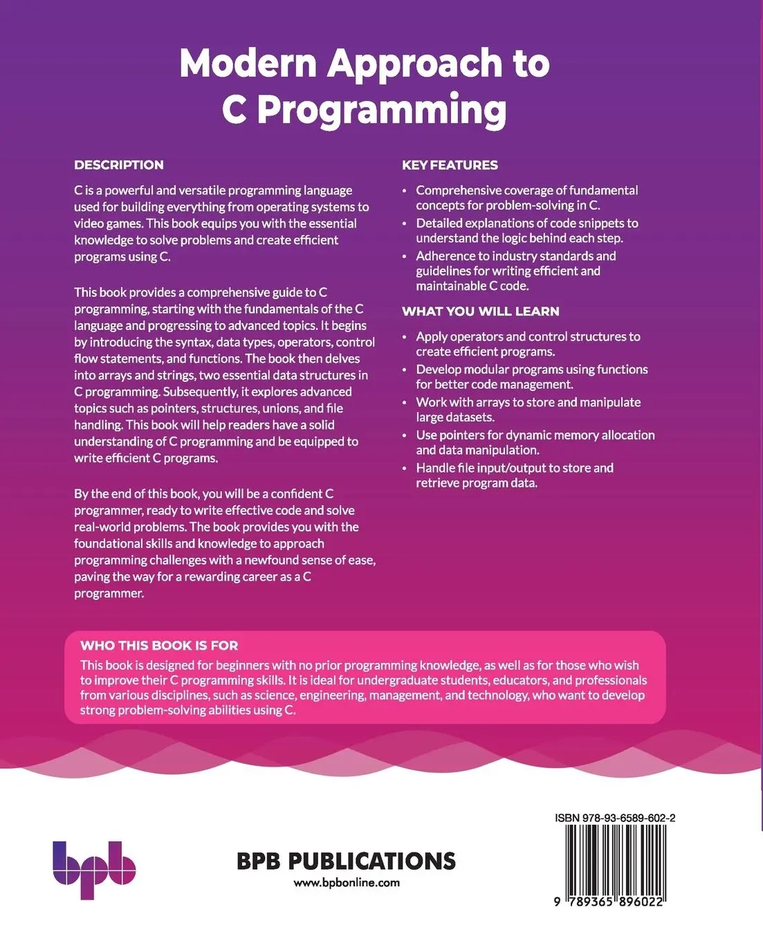Rückseite: 9789365896022 | Modern Approach to C Programming | Amisha Saxena (u. a.) | Taschenbuch