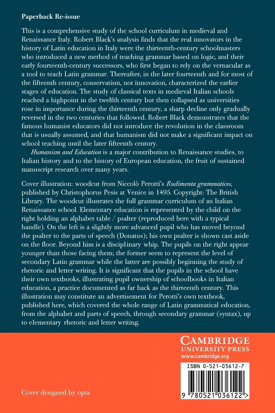 Rückseite: 9780521036122 | Humanism and Education in Medieval and Renaissance Italy | Black