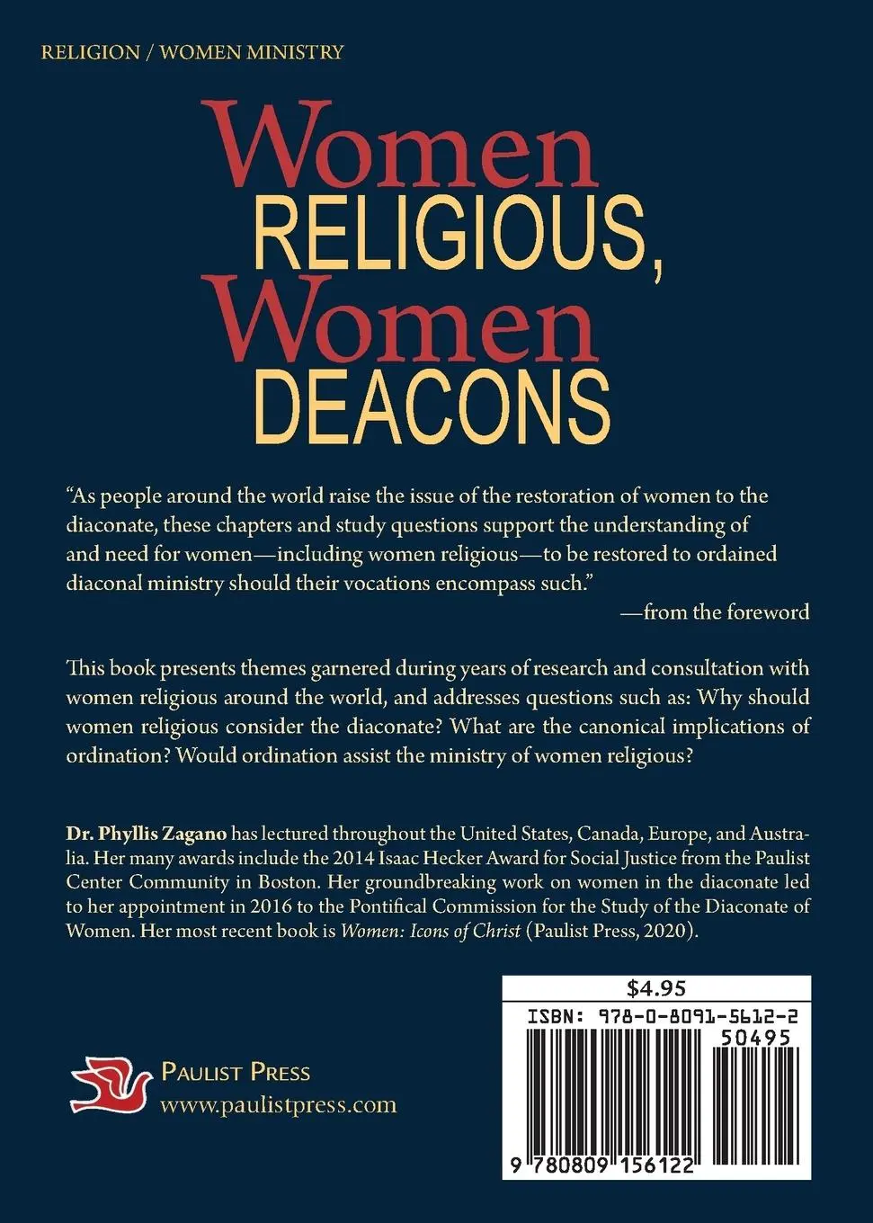 Rückseite: 9780809156122 | Women Religious Women Deacons | Phyllis Zagano | Taschenbuch | 2022