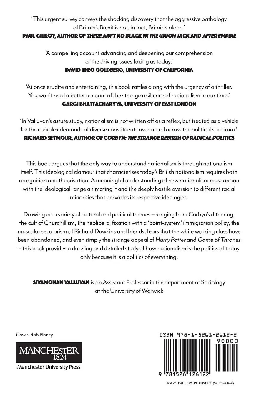 Rückseite: 9781526126122 | The Clamour of Nationalism | Sivamohan Valluvan | Taschenbuch | 2020