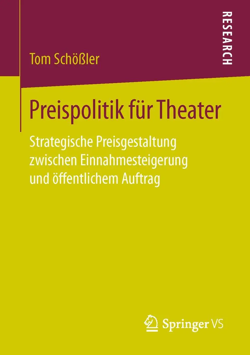 Cover: 9783658146122 | Preispolitik für Theater | Tom Schößler | Taschenbuch | xx | Deutsch