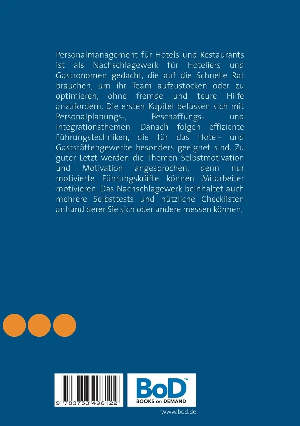 Rückseite: 9783753496122 | Personalmanagement für Hotels und Restaurants | Frank Höchsmann | Buch