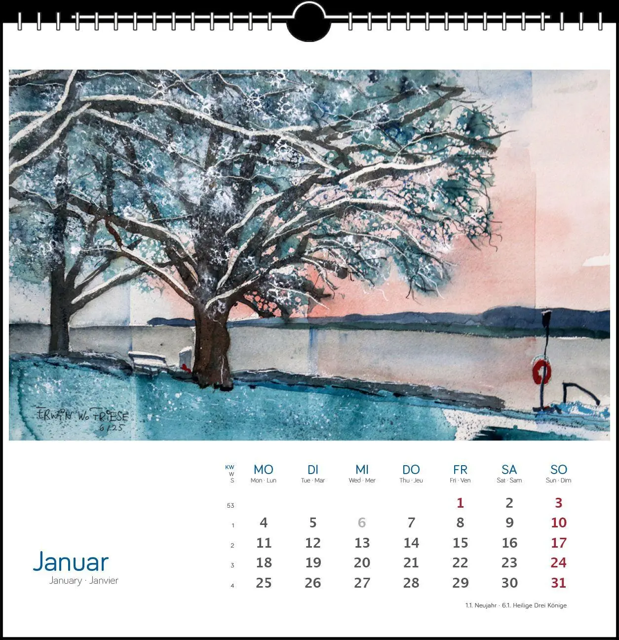 Bild: 9783861926122 | Bodensee Aquarell 2027 | Postkarten-Tischkalender | Erwin W Friese