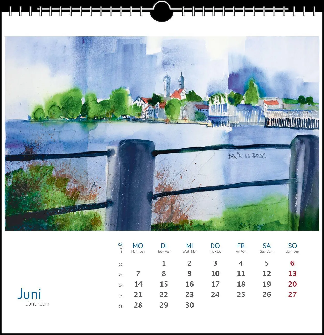 Bild: 9783861926122 | Bodensee Aquarell 2027 | Postkarten-Tischkalender | Erwin W Friese