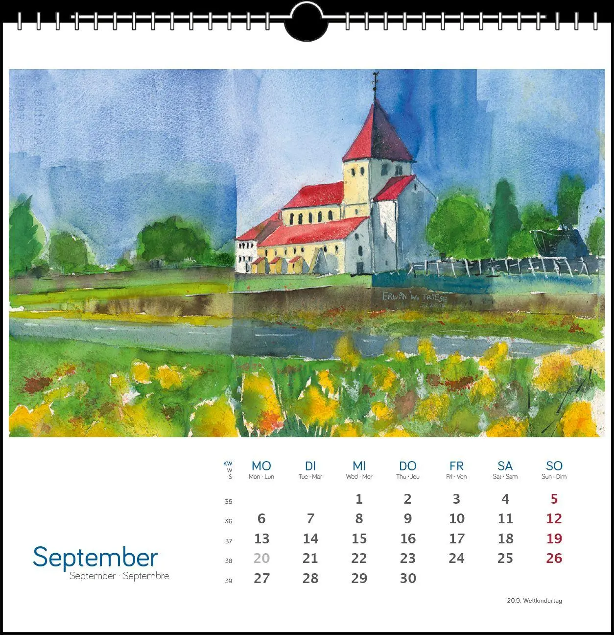 Bild: 9783861926122 | Bodensee Aquarell 2027 | Postkarten-Tischkalender | Erwin W Friese