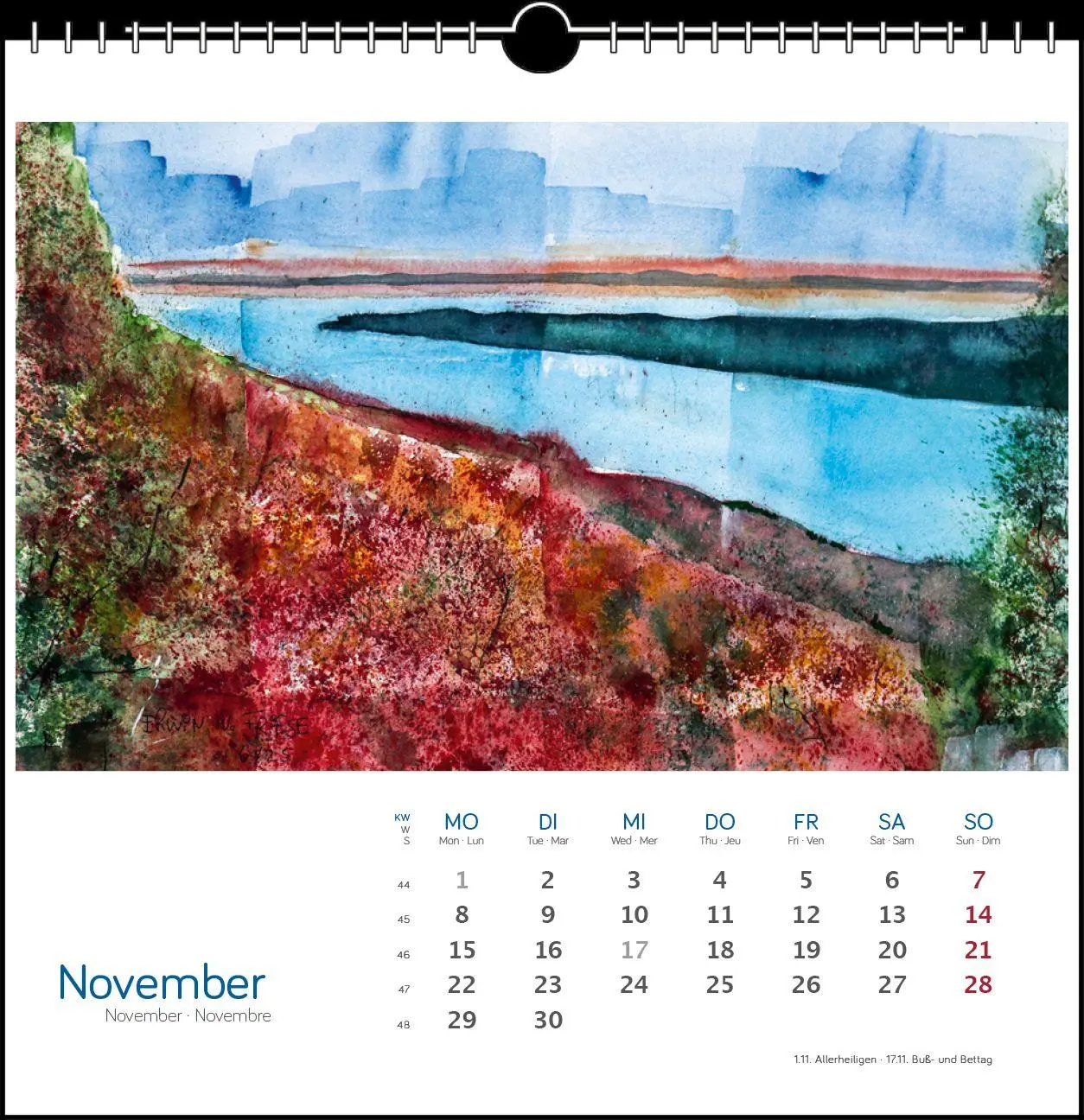 Bild: 9783861926122 | Bodensee Aquarell 2027 | Postkarten-Tischkalender | Erwin W Friese