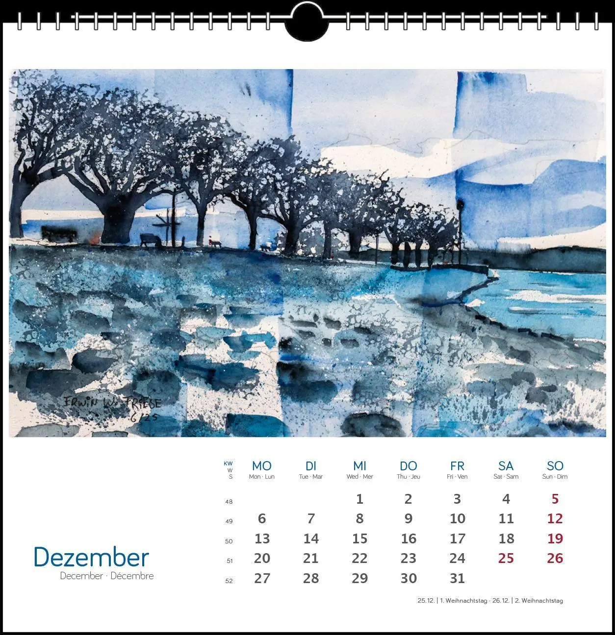 Bild: 9783861926122 | Bodensee Aquarell 2027 | Postkarten-Tischkalender | Erwin W Friese