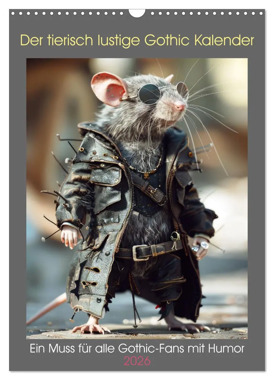 Cover: 9783516256222 | Der tierisch lustige Gothic Kalender (Wandkalender 2026 DIN A3...