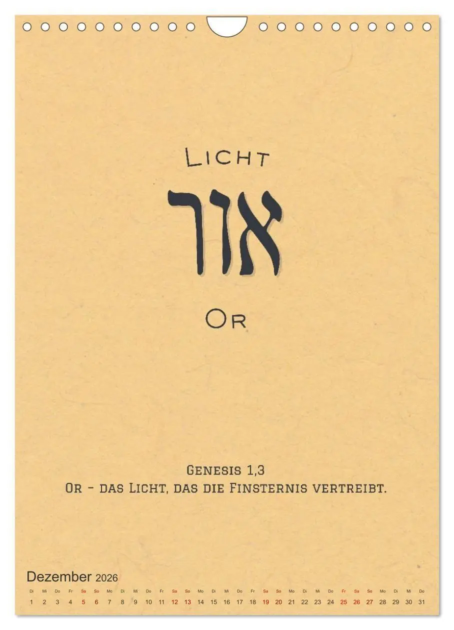 Bild: 9783516706222 | Hebräische Lettern - Worte voller Licht und Weisheit (Wandkalender...