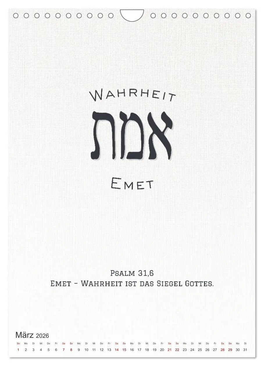Bild: 9783516706222 | Hebräische Lettern - Worte voller Licht und Weisheit (Wandkalender...