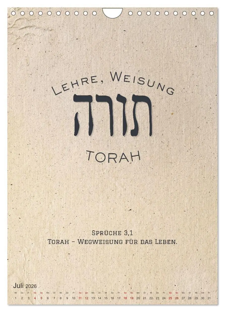 Bild: 9783516706222 | Hebräische Lettern - Worte voller Licht und Weisheit (Wandkalender...