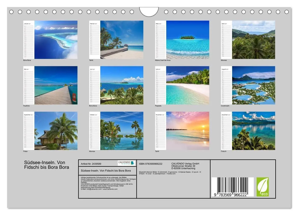 Bild: 9783569966222 | Südsee-Inseln. Von Fidschi bis Bora Bora (Wandkalender 2027 DIN A4...