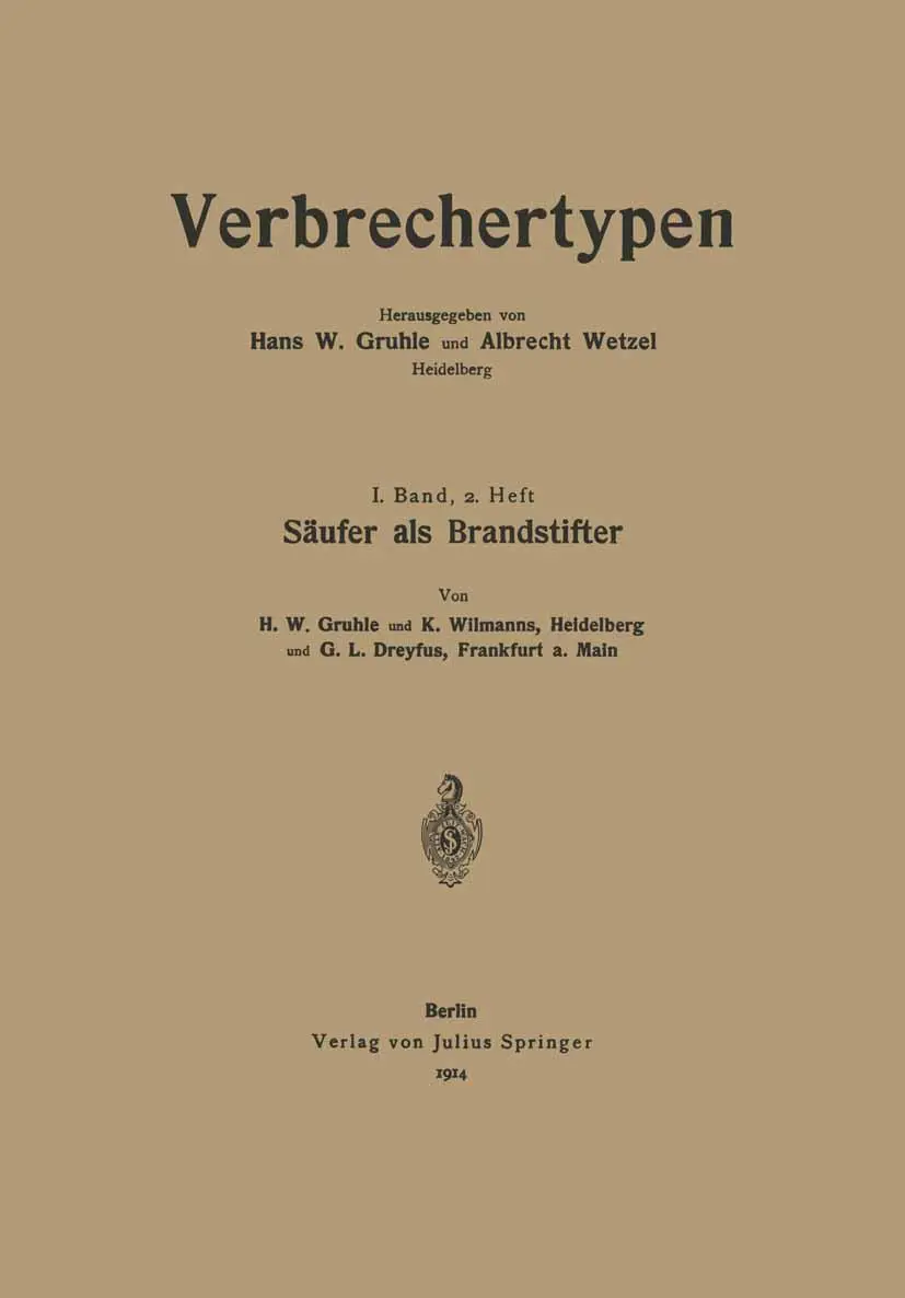 Cover: 9783642986222 | Säufer als Brandstifter | Hans W. Gruhle (u. a.) | Taschenbuch | 84 S.