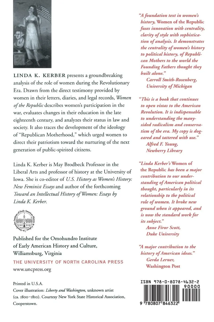 Rückseite: 9780807846322 | Women of the Republic | Linda K. Kerber | Taschenbuch | Englisch