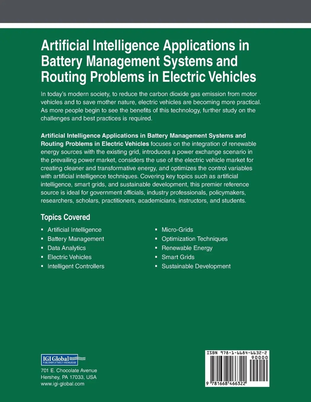 Rückseite: 9781668466322 | Artificial Intelligence Applications in Battery Management Systems...