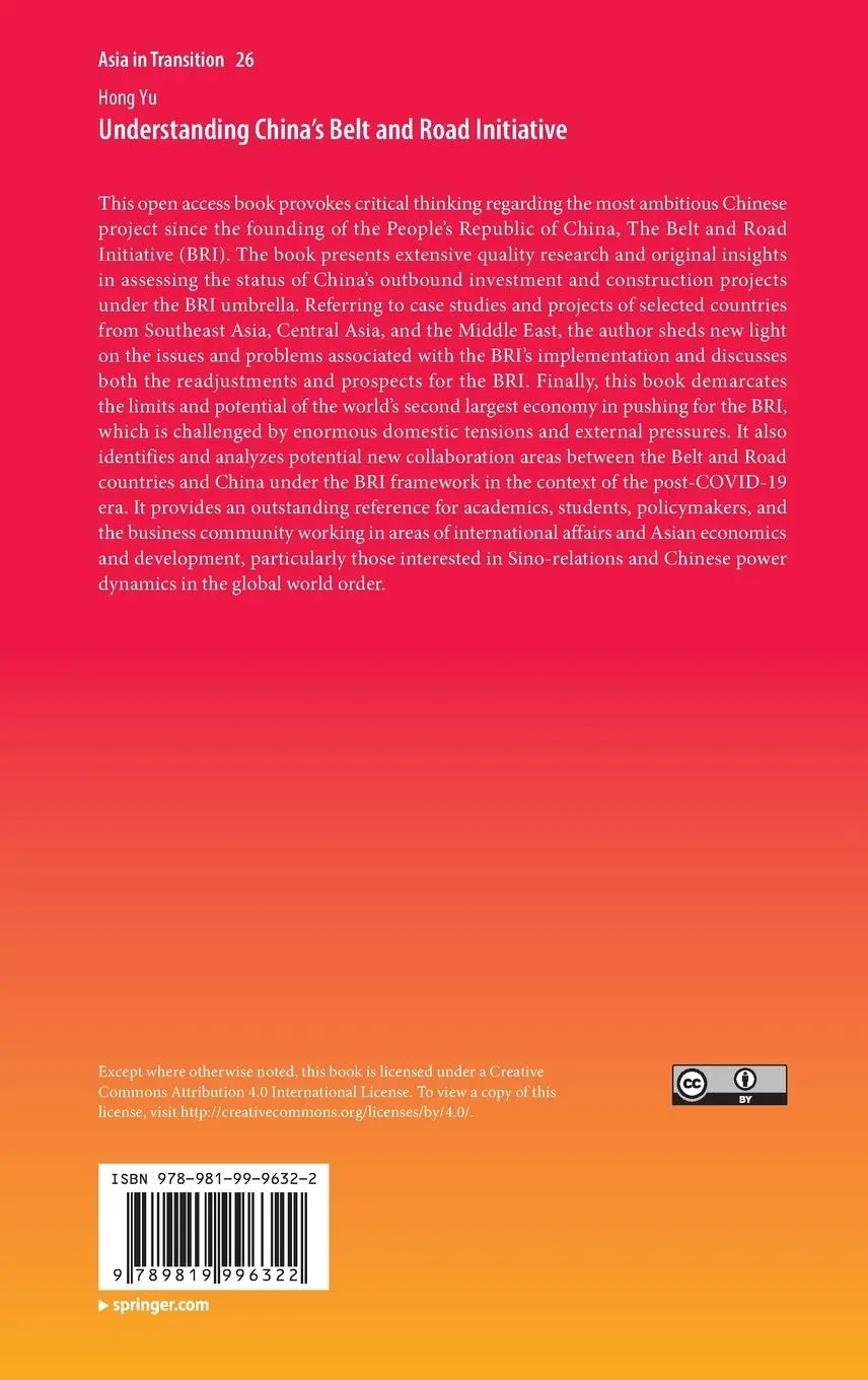 Rückseite: 9789819996322 | Understanding China's Belt and Road Initiative | Hong Yu | Buch | 2024