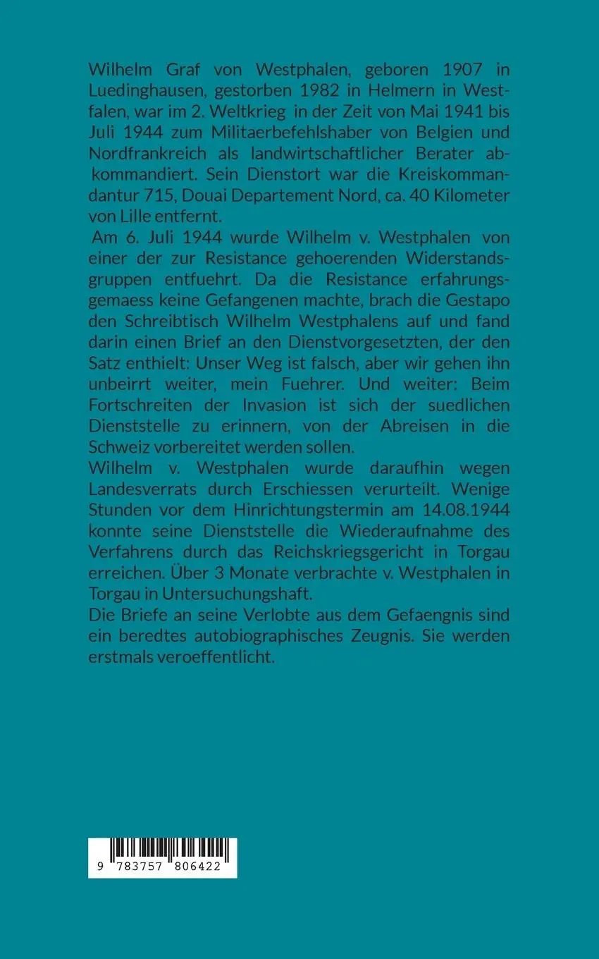 Rückseite: 9783757806422 | Wilhelm von Westphalen: In diesem Käfig sitzen wir zu fünft. | Buch