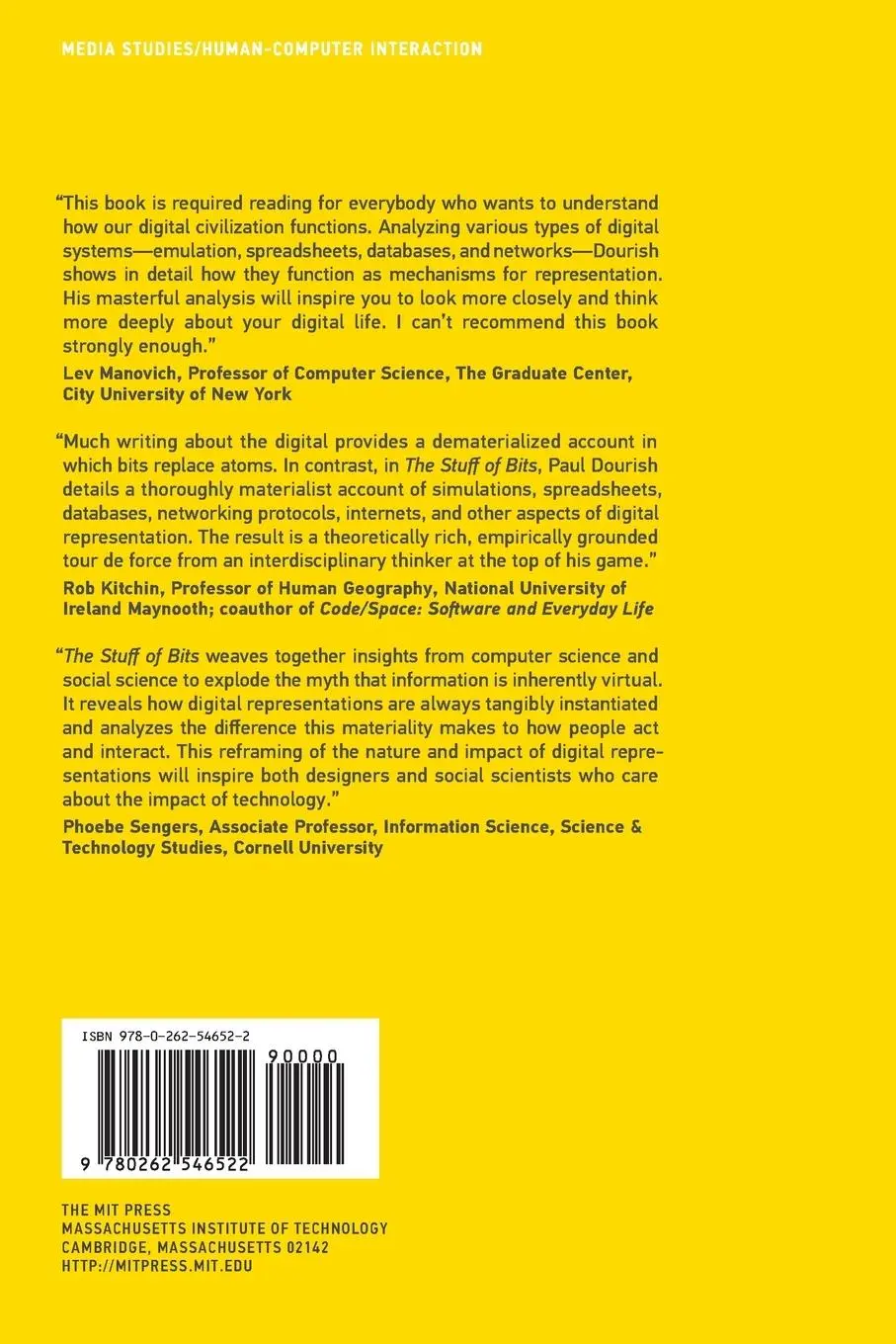 Rückseite: 9780262546522 | The Stuff of Bits | An Essay on the Materialities of Information
