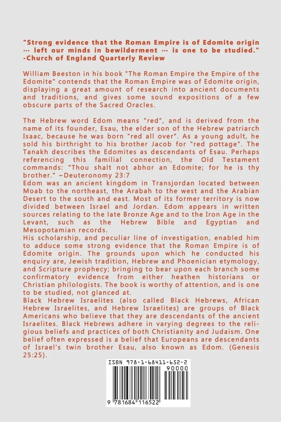 Rückseite: 9781684116522 | The Roman Empire the Empire of the Edomite | William Beeston | Buch