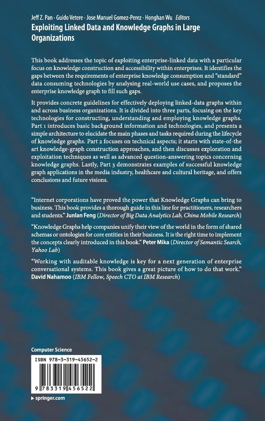 Rückseite: 9783319456522 | Exploiting Linked Data and Knowledge Graphs in Large Organisations