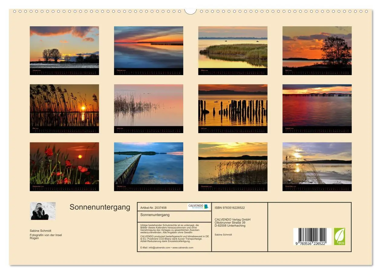 Bild: 9783516226522 | Sonnenuntergang (hochwertiger Premium Wandkalender 2026 DIN A2...