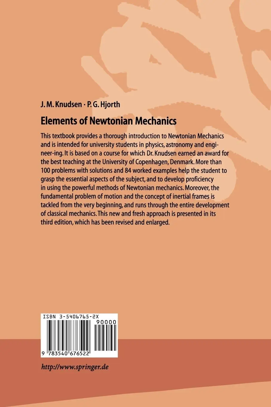 Rückseite: 9783540676522 | Elements of Newtonian Mechanics | Including Nonlinear Dynamics | Buch