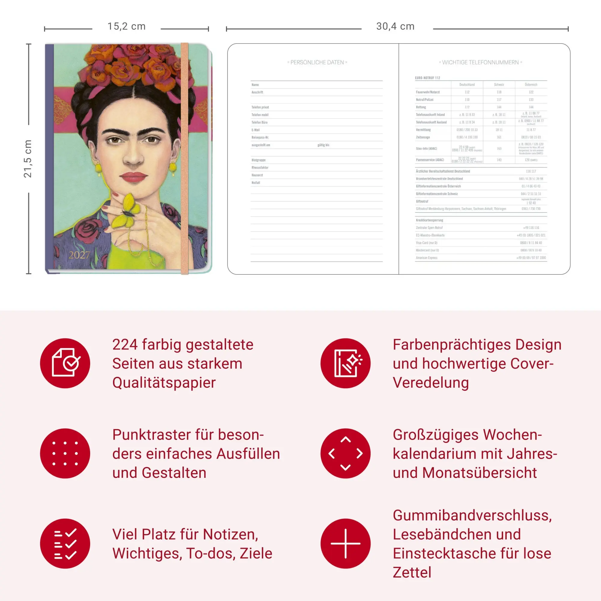 Bild: 9783756416622 | Design Diary Frida 2027 | Buch | Bullet Journal Kalender Heye | 152 S.
