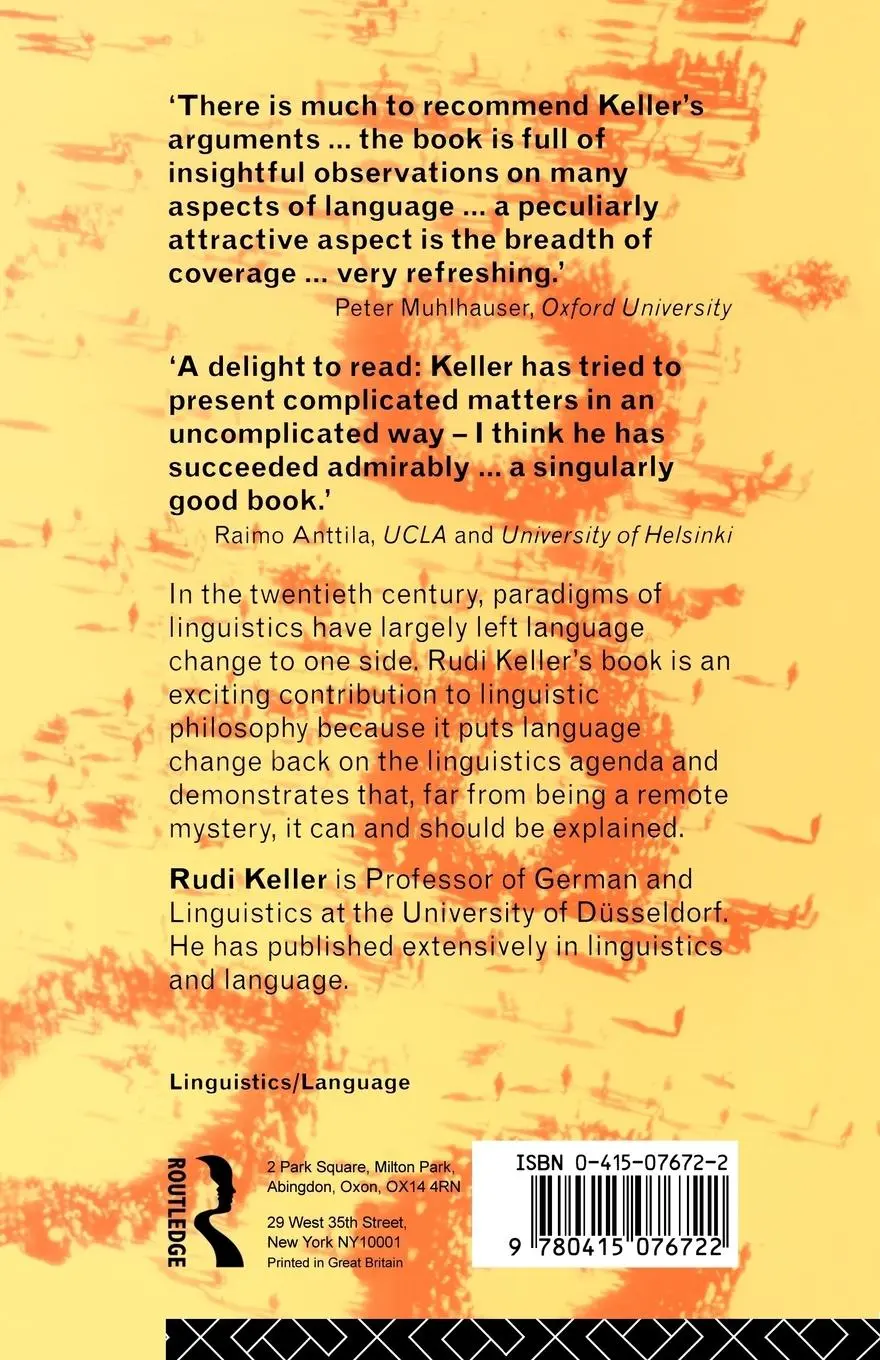 Rückseite: 9780415076722 | On Language Change | The Invisible Hand in Language | Rudi Keller