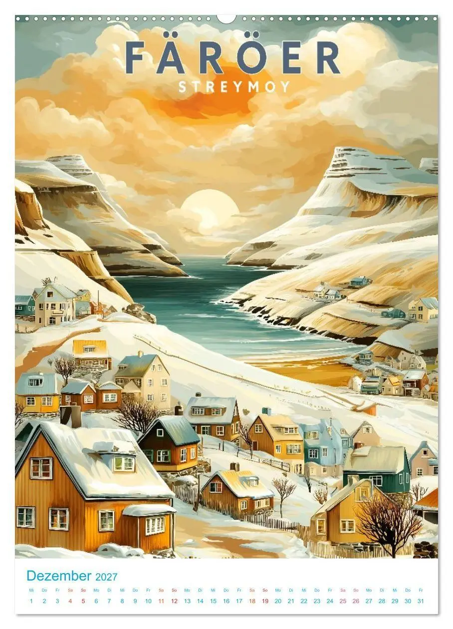Bild: 9783516826722 | Färöer Inseln - Old School Poster Style (hochwertiger Premium...